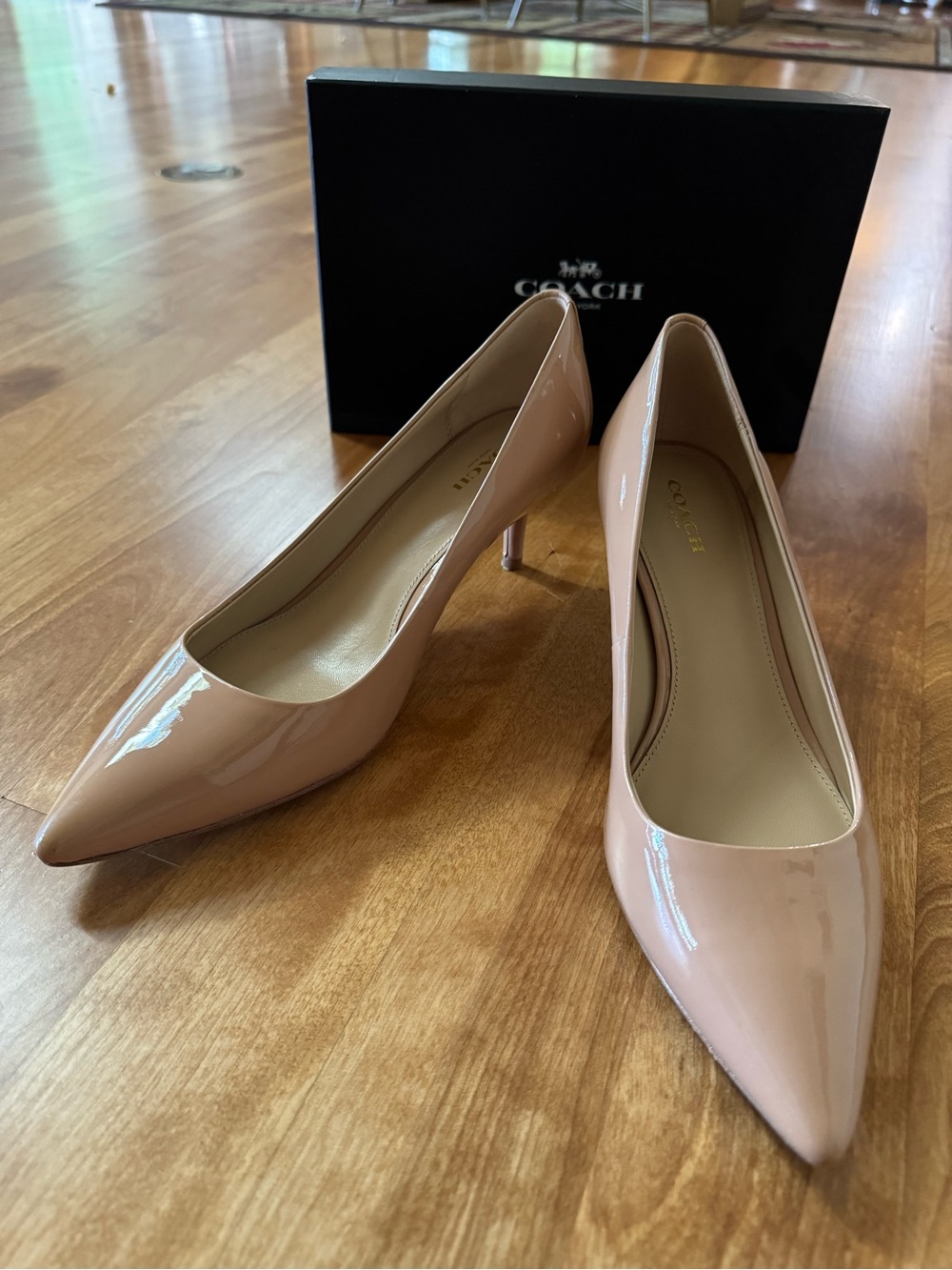 Coach Blush Patent Leather Pointed-Toe Pumps - Picture 1 of 8